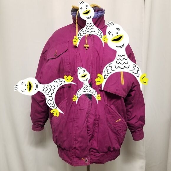 Vintage 90s y2k Puffy Puffer Warm Winter Snow Ski Jacket British Mist Woman's Md - Picture 10 of 10